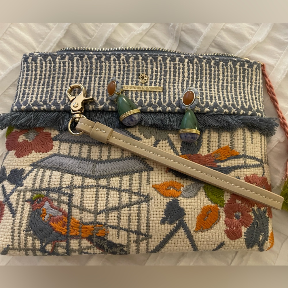 Spartina 449 Maci wristlet and Stella Dot Convertible Earrings Brand New